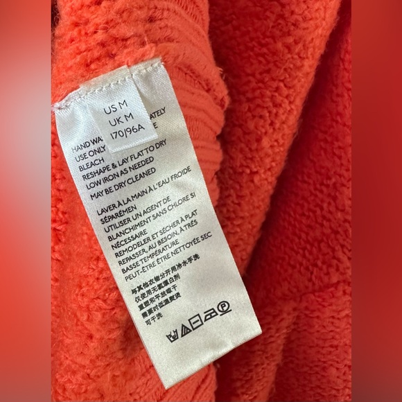 Free People Oversized Textured Button Front Cardigan Orange M - Picture 8 of 9